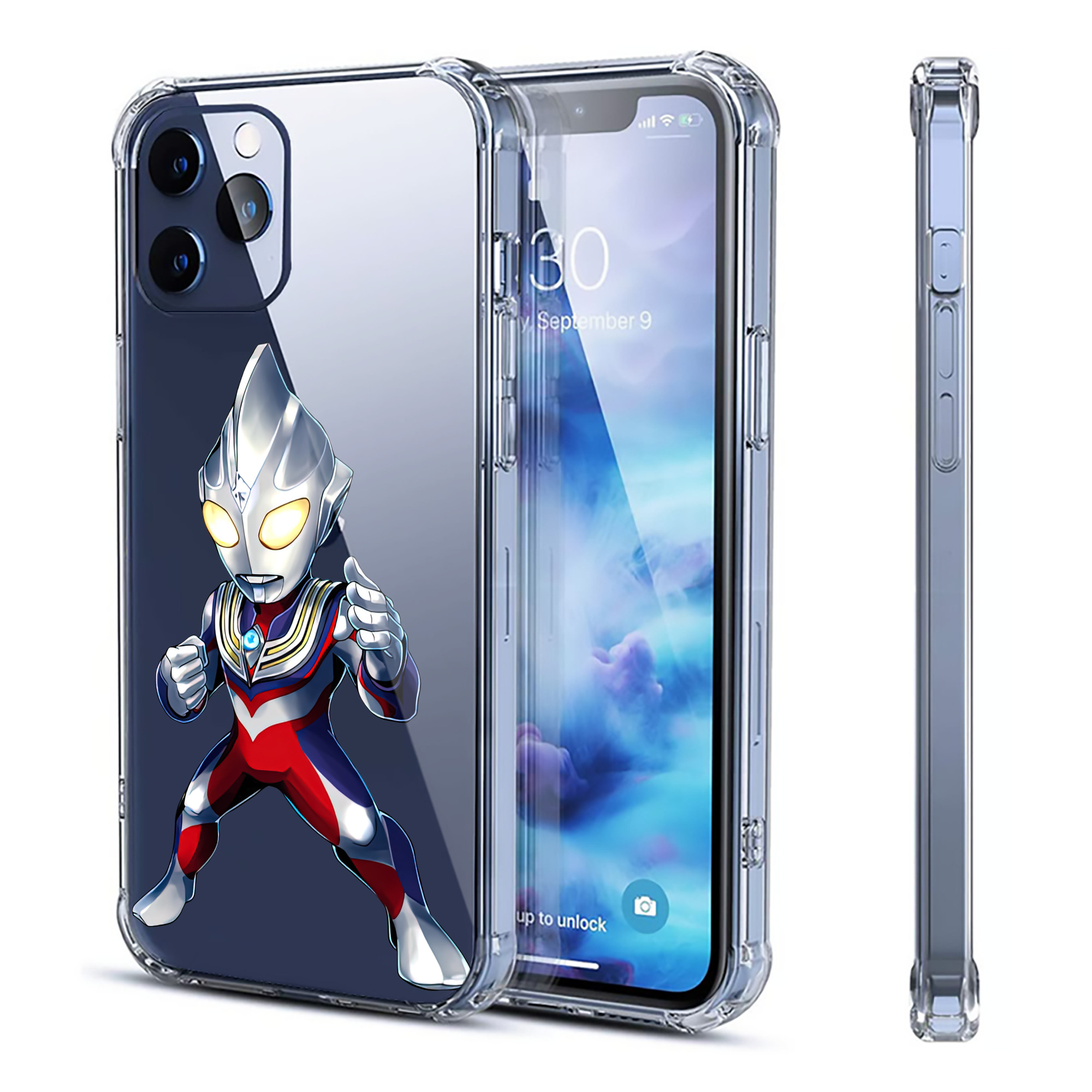 （画像用） ウルトラマン Ultraman 【iPhone 12シリーズ対応】透明スマホケース（クリアソフトケース）